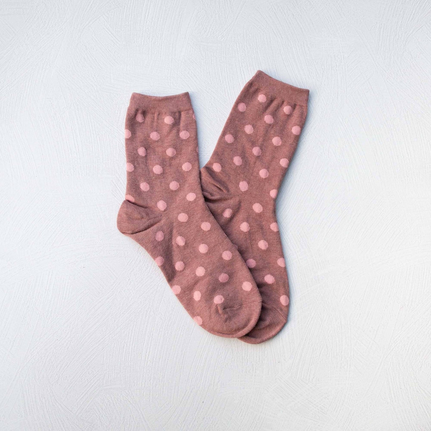 Polka Dots Casual Socks: Mauve