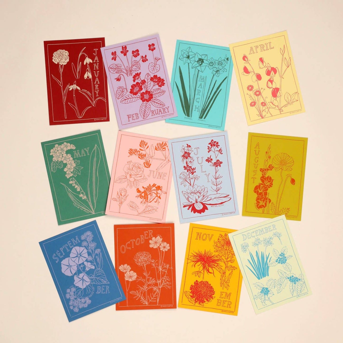 Birth Month Flower Print/Cards--Various