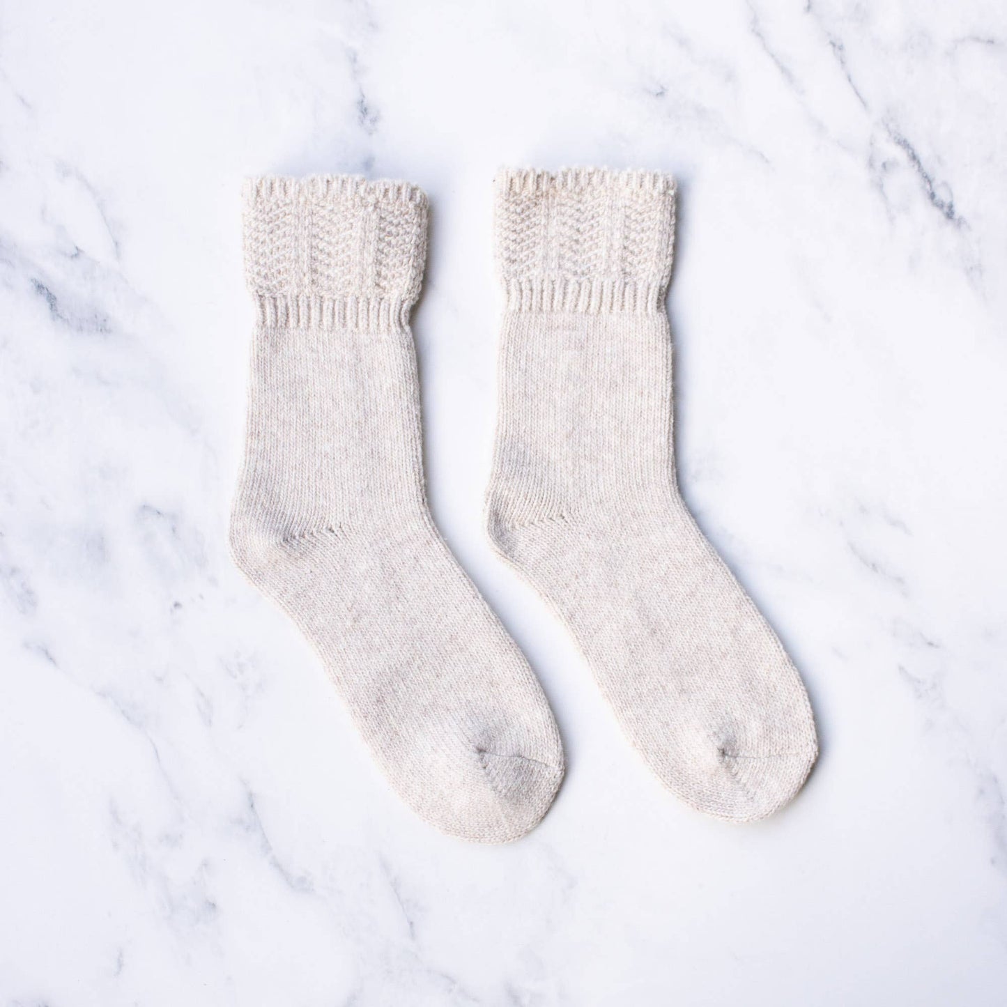 Charlotte Combed Wool and Cashmere Socks: Mocha