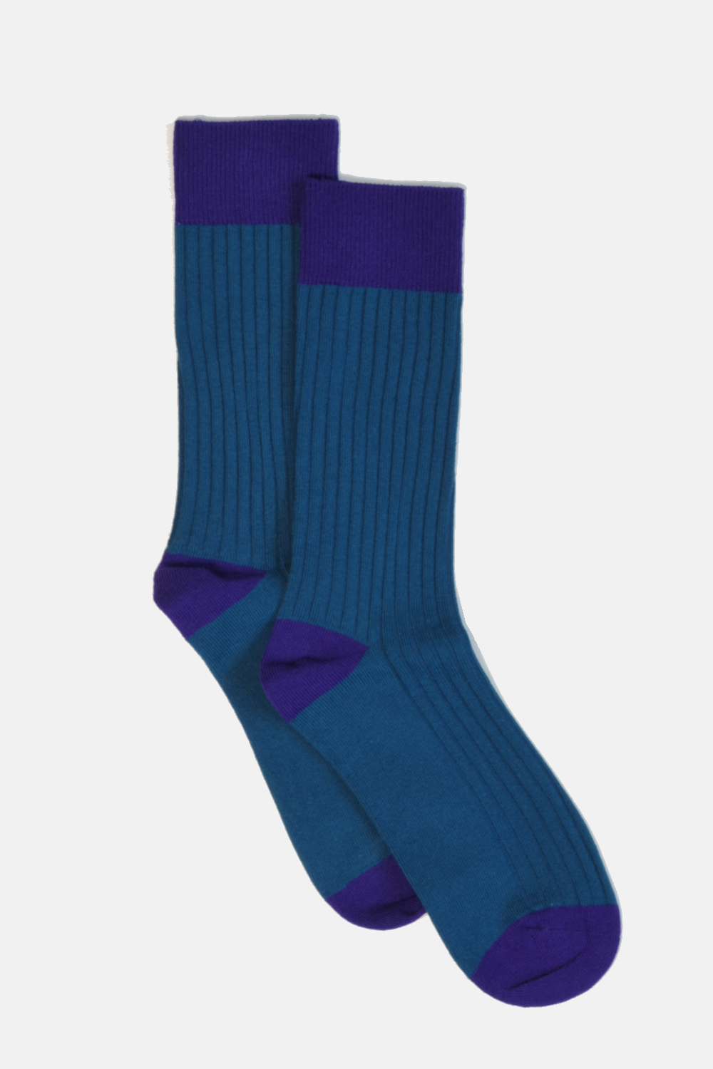 Navy Ribbed Socks: M/L