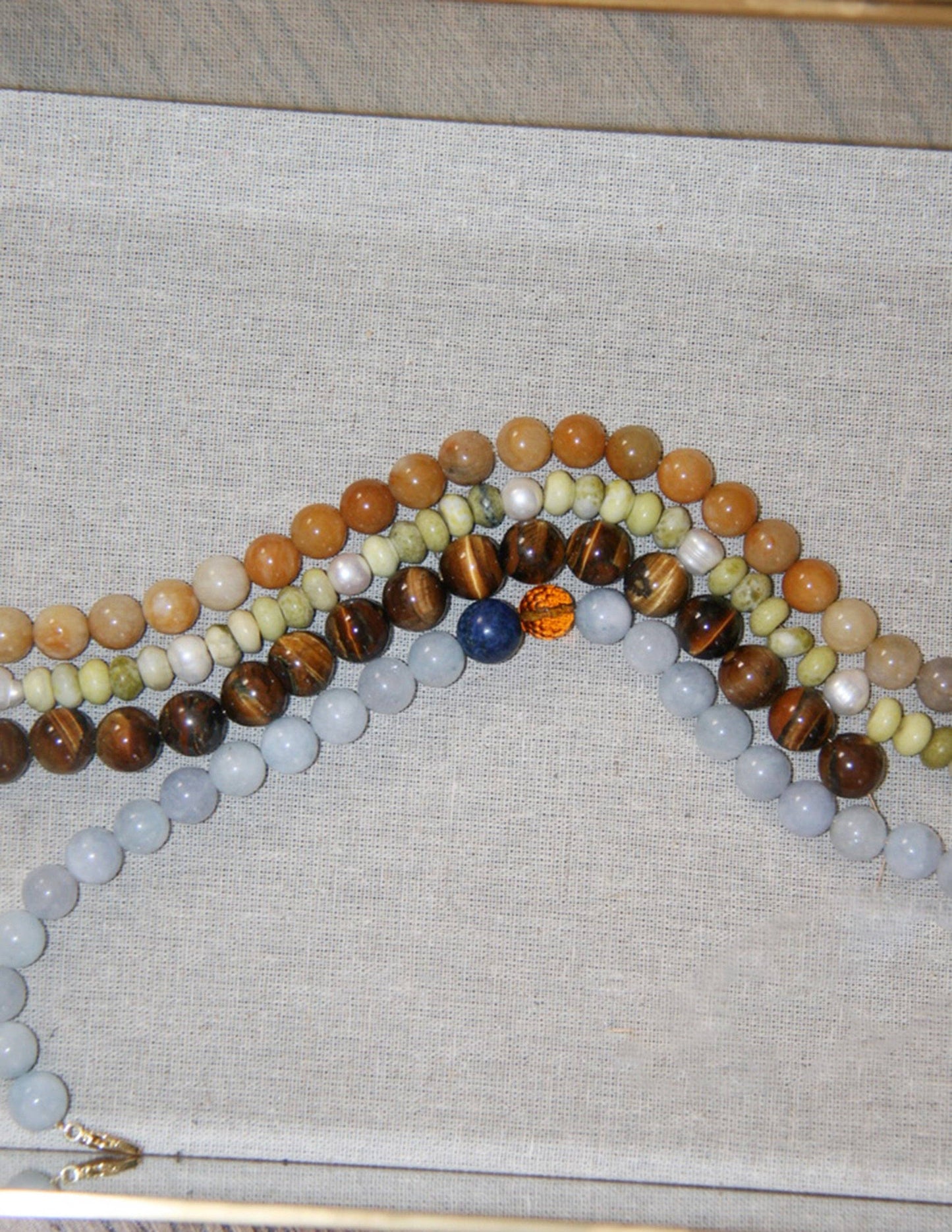 Caramel Yellow Topaz Beaded Necklace: 18"