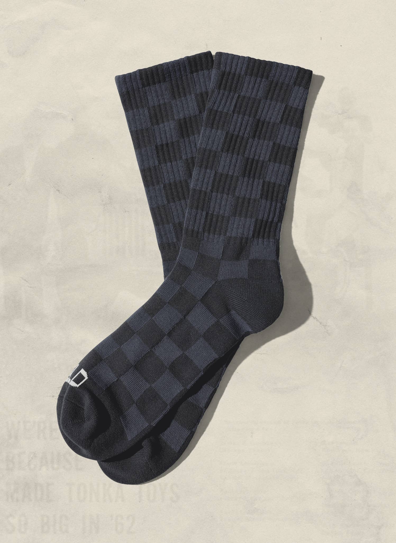 Tonal Checkerboard Socks- Slate Blue
