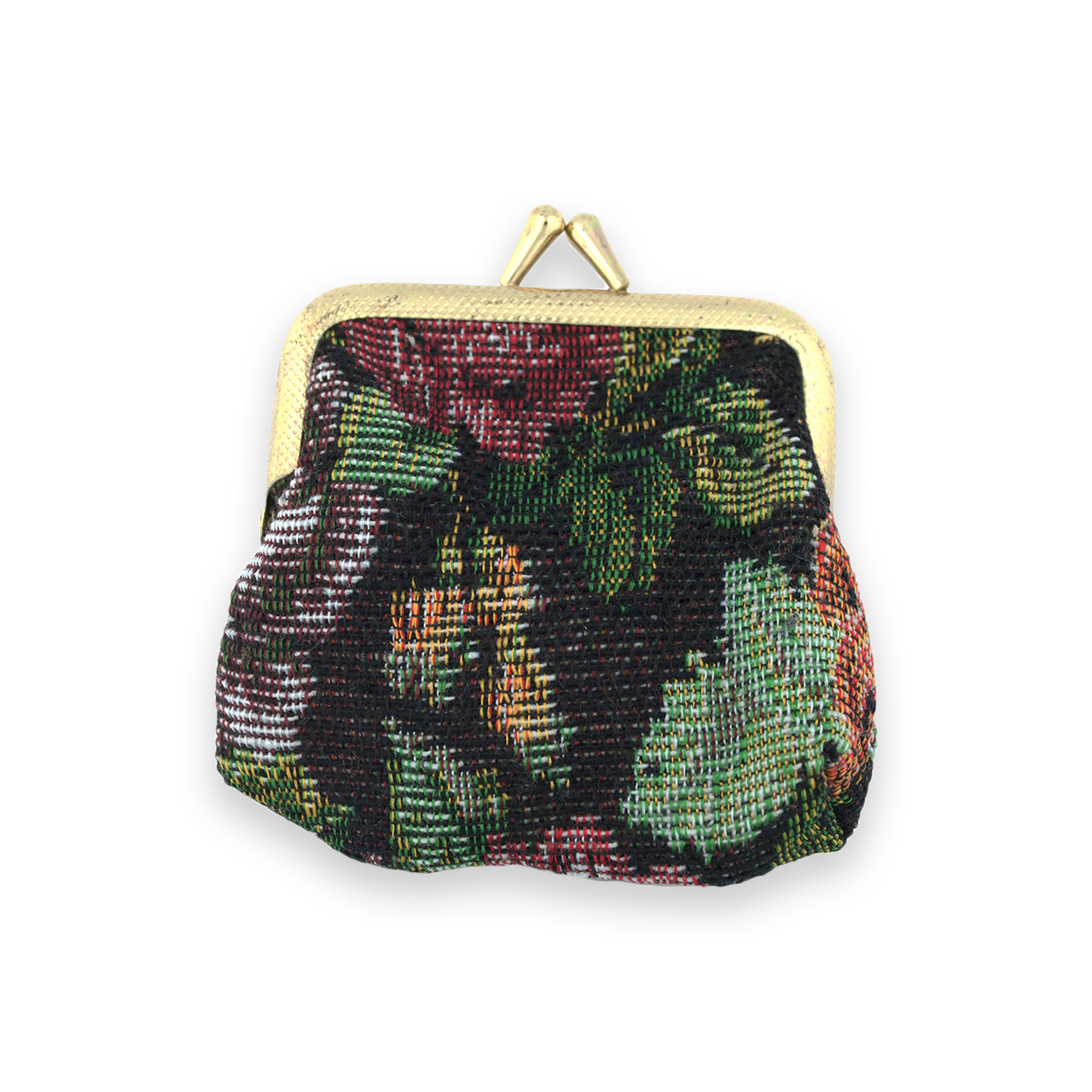 Brocade Coin Pouch with Rose Design