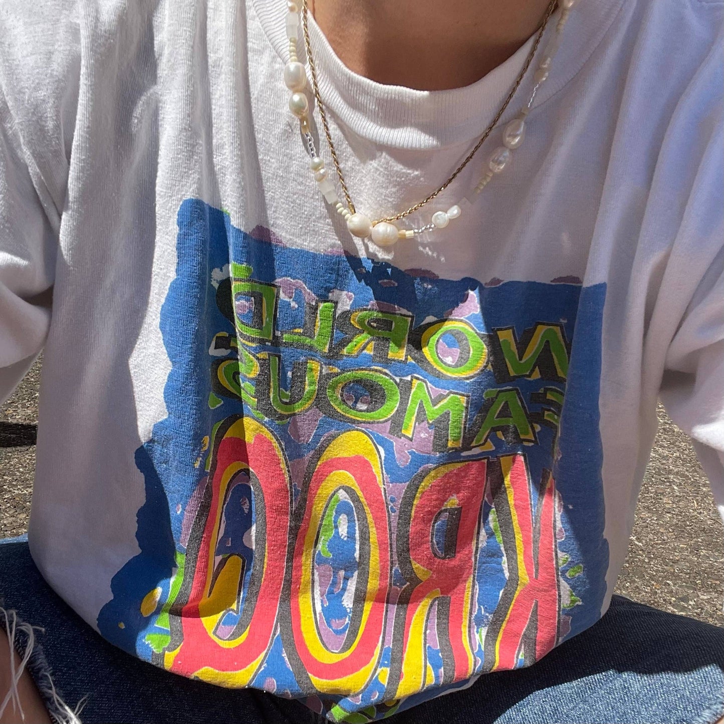 Mixed Pearly Necklace: 16"