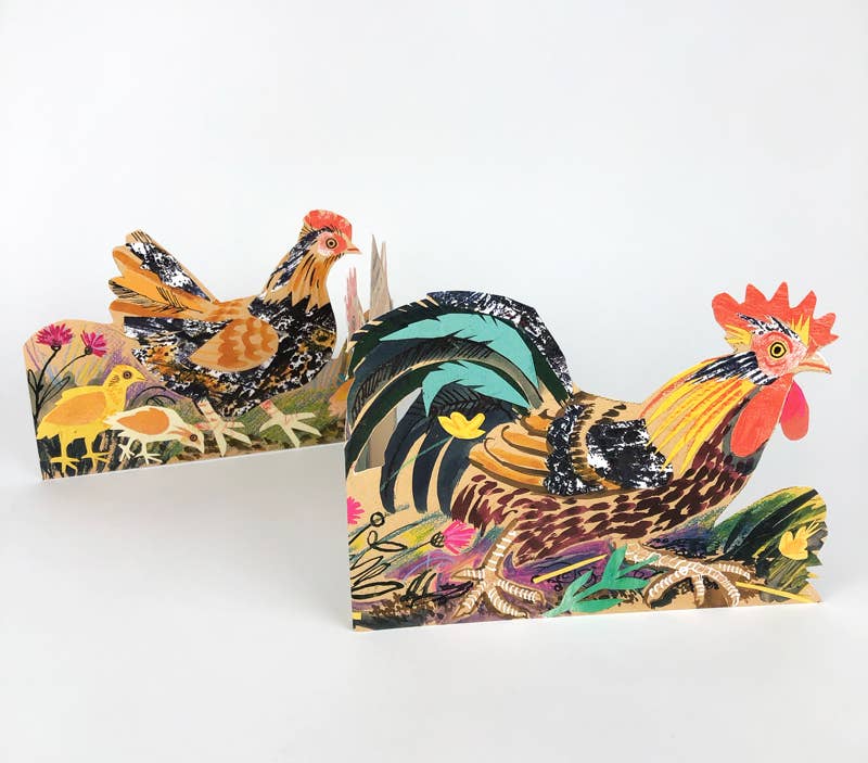 Chickens Collage Card - Mark Hearld