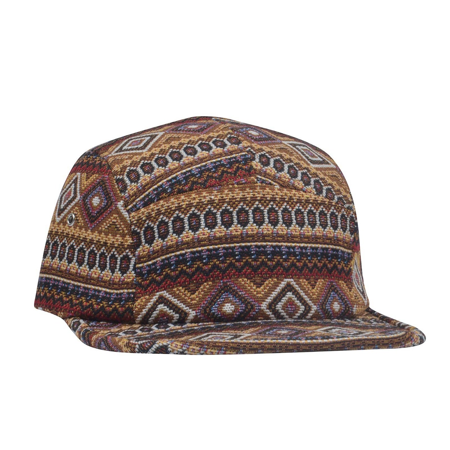 Hatphile Multi Color Jacquard 5 Panel Hat Camp Cap