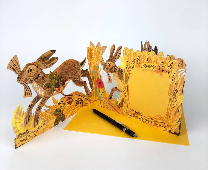 Hares Collage Card - Mark Hearld