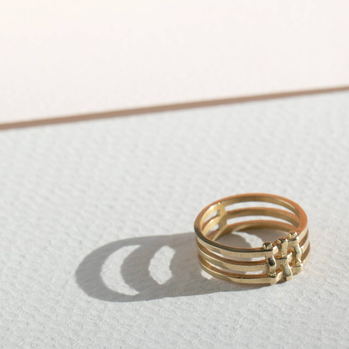 Crosshatch Ring - Brass: 6