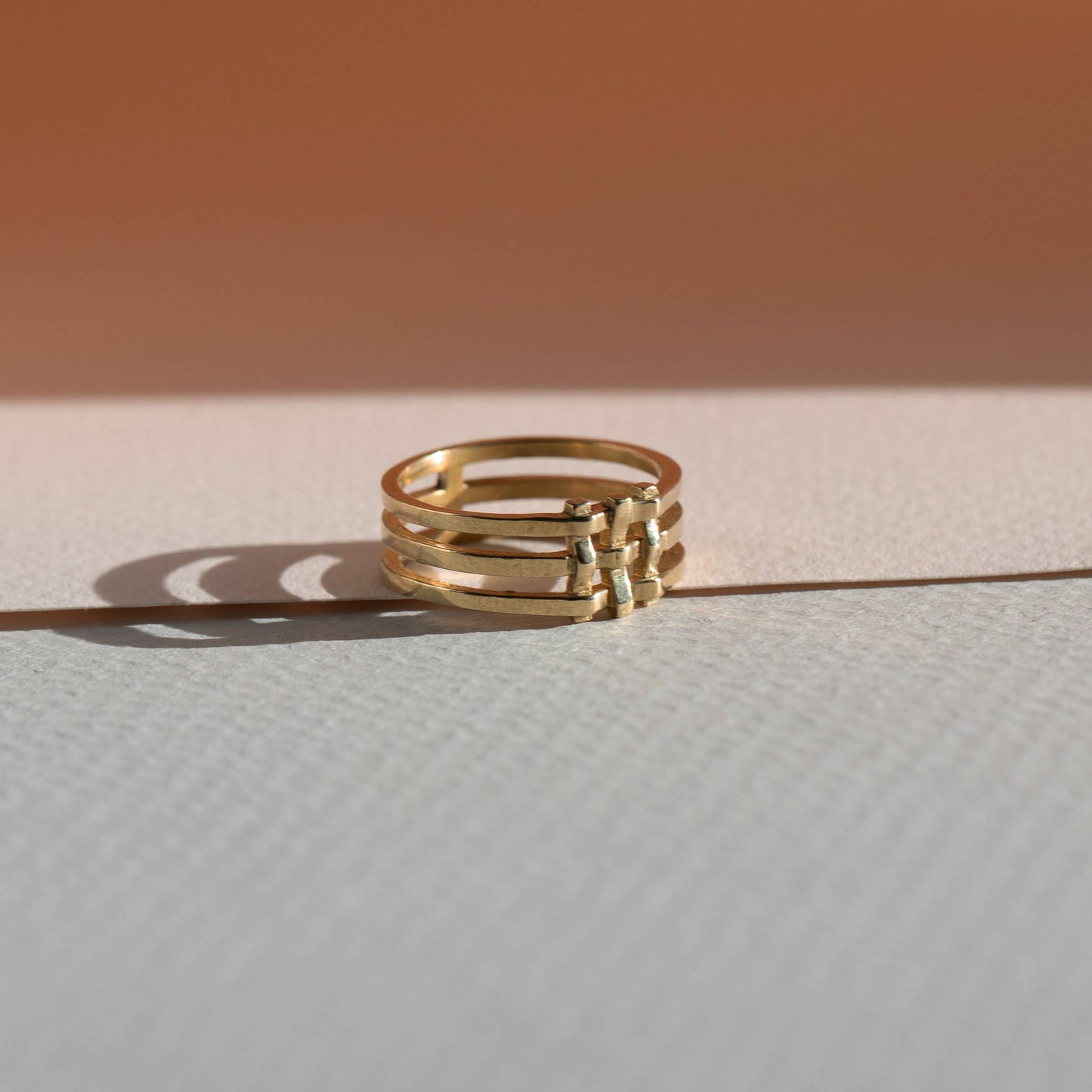 Crosshatch Ring - Brass: 8