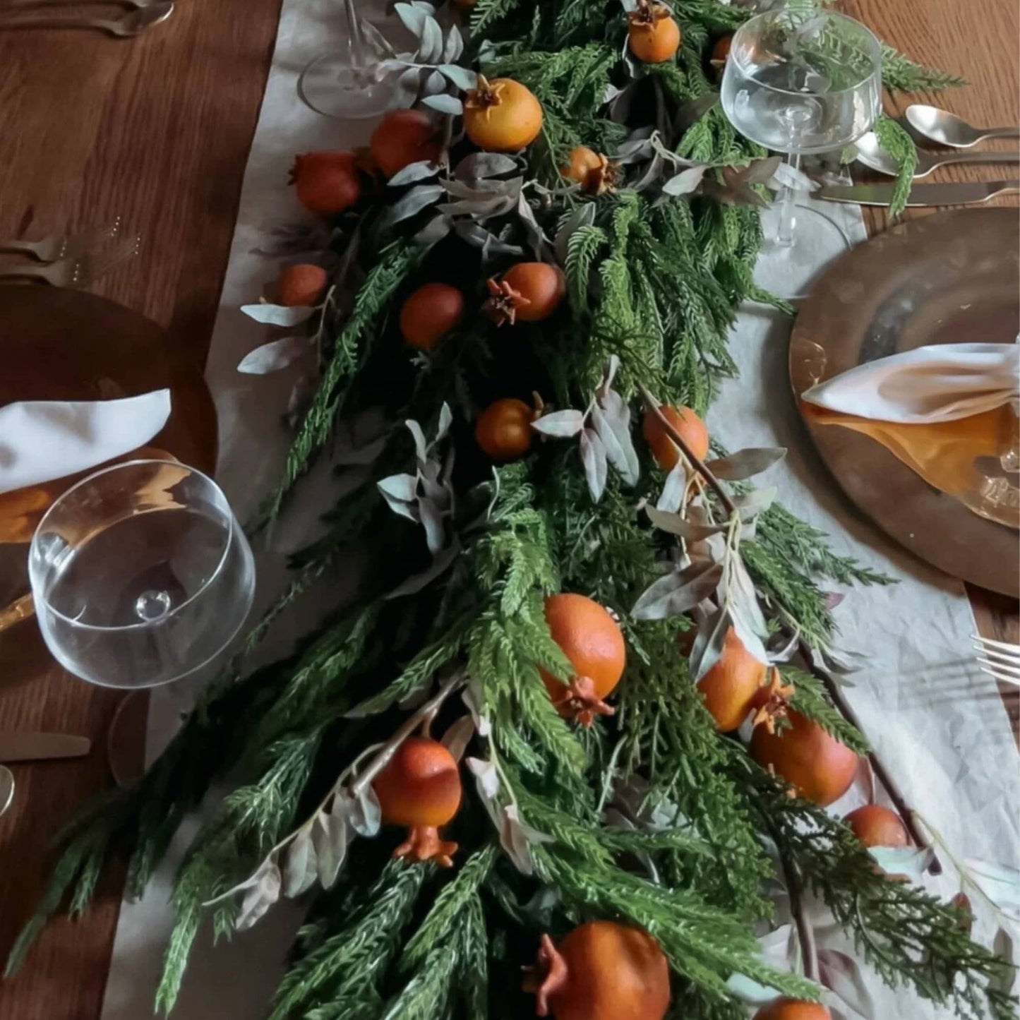 Dried Look Faux Pomegranate Branch - 44"