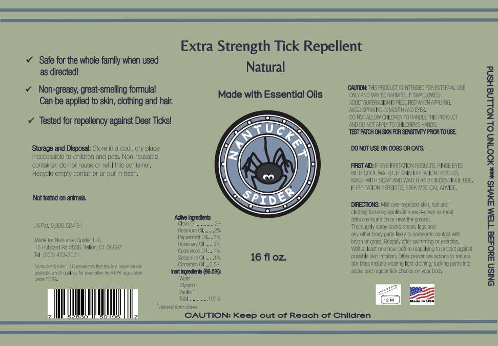 Extra Strength Natural Tick Repellent Spray: 4 oz