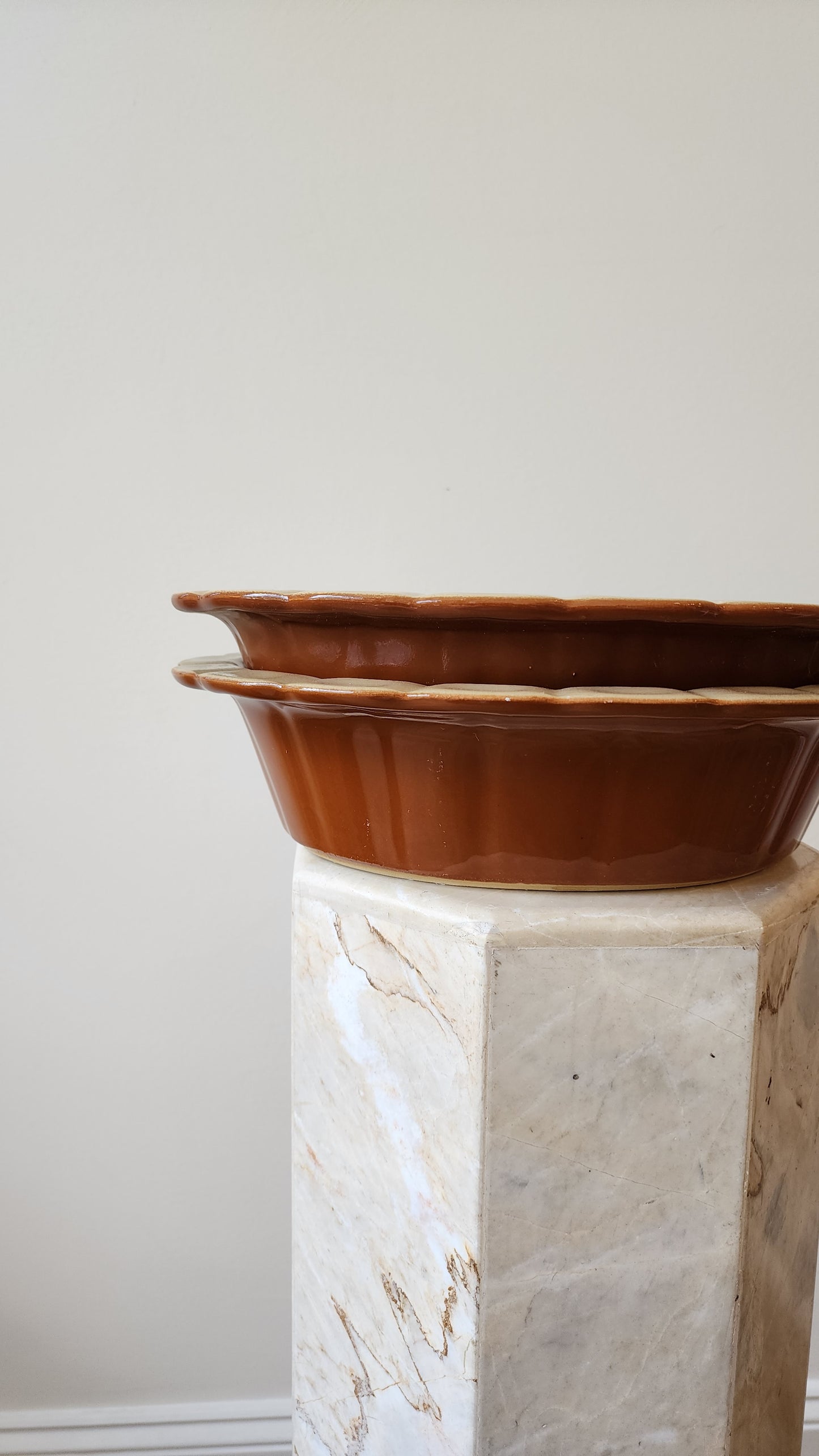 Vintage French Pottery - Scalloped Baking Dishes