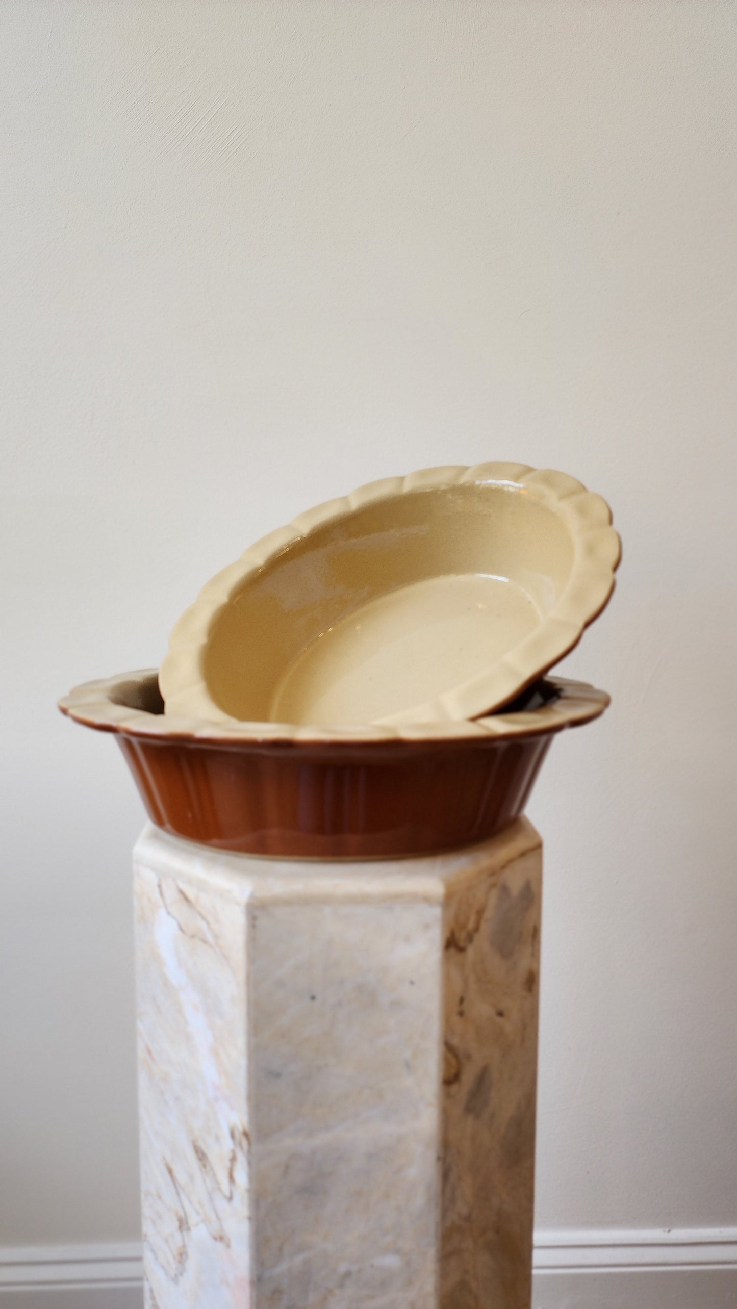 Vintage French Pottery - Scalloped Baking Dishes