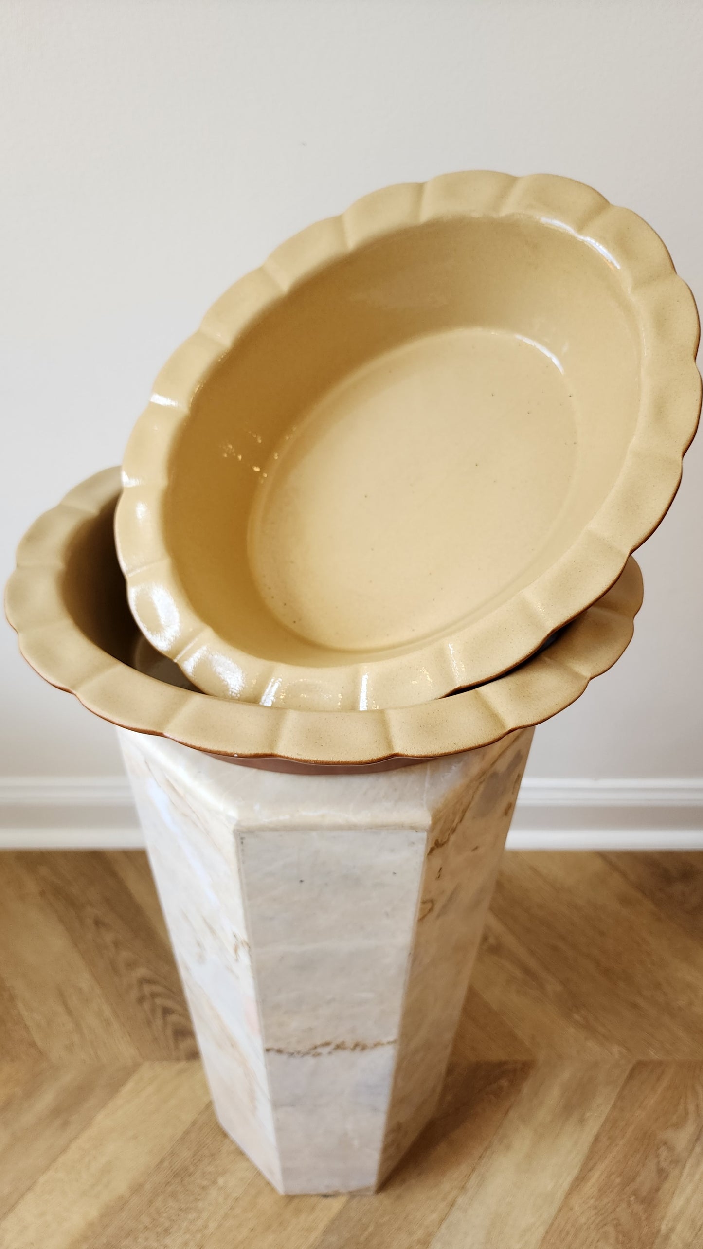 Vintage French Pottery - Scalloped Baking Dishes