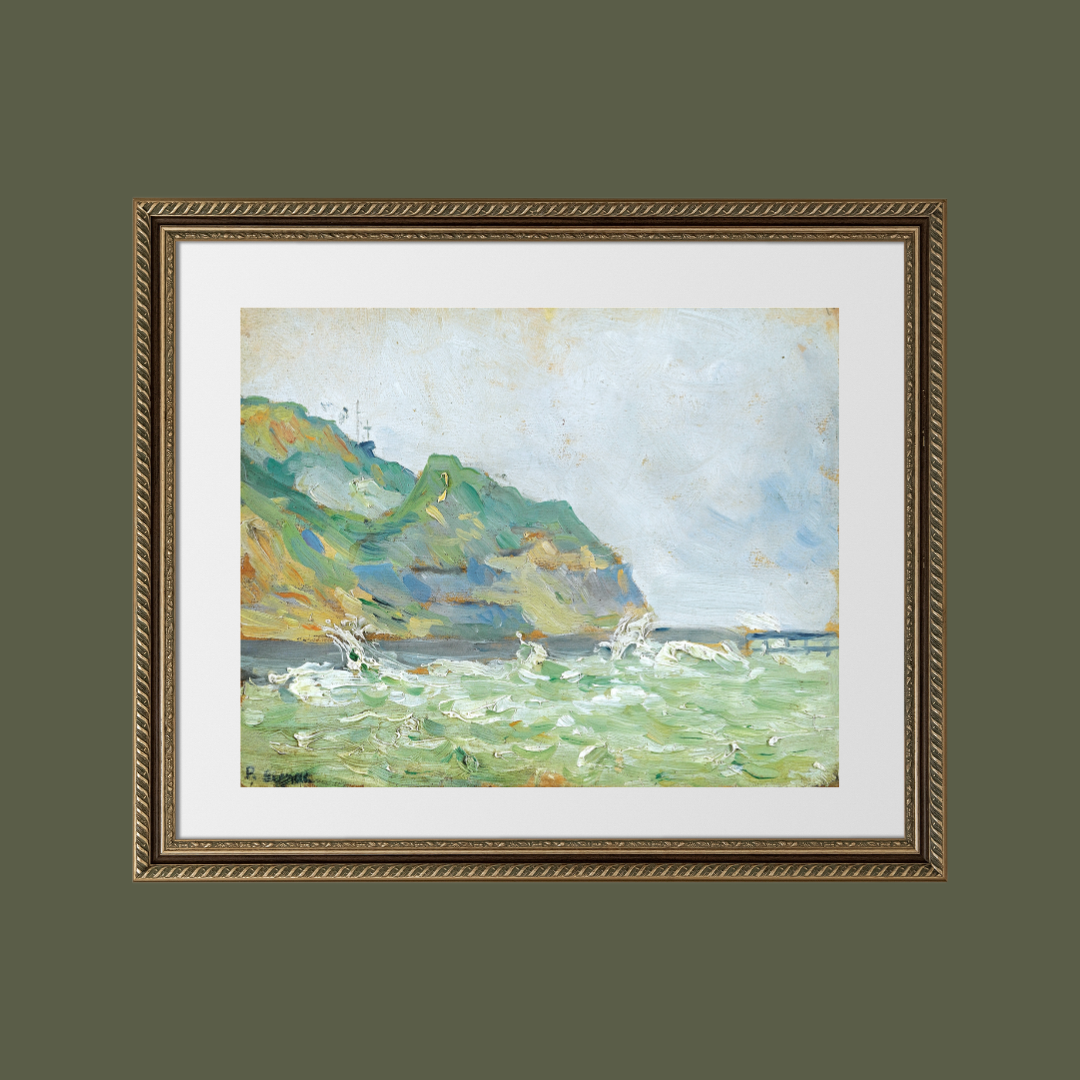 Abstract Normandy, France Antique Art Print