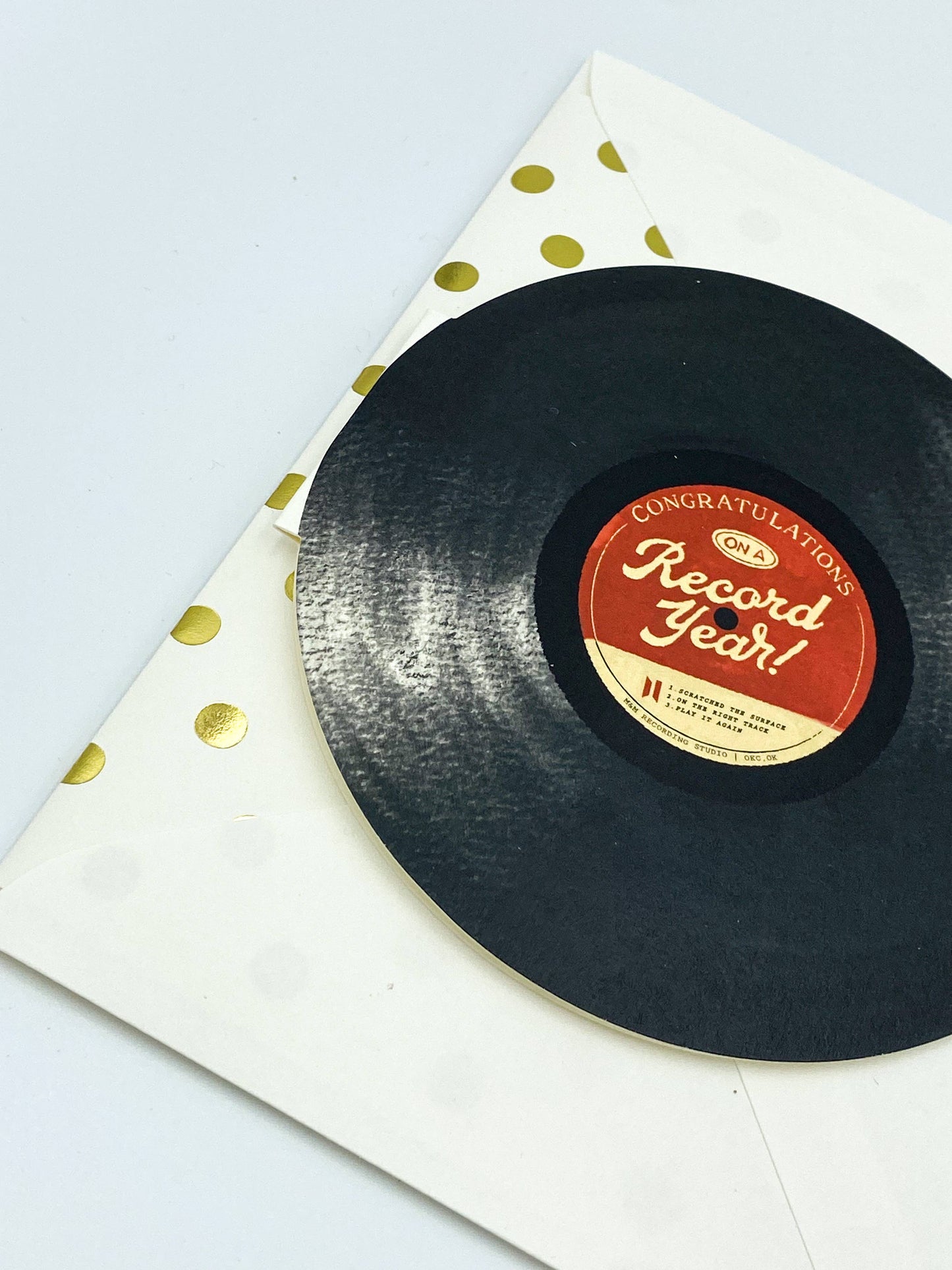 Record Year - Congratulations Greeting Card Vinyl Disc