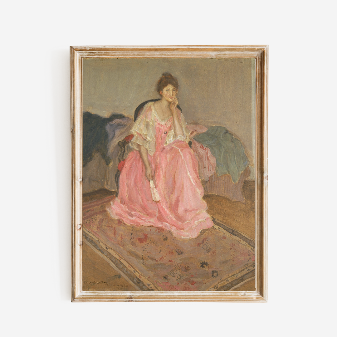 Lady in Pink Art Print