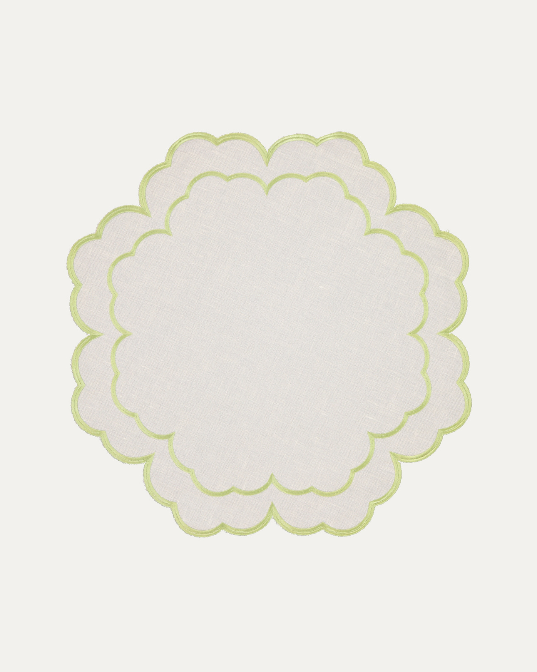 Iris Placemat -- Natural Linen with Light Green1