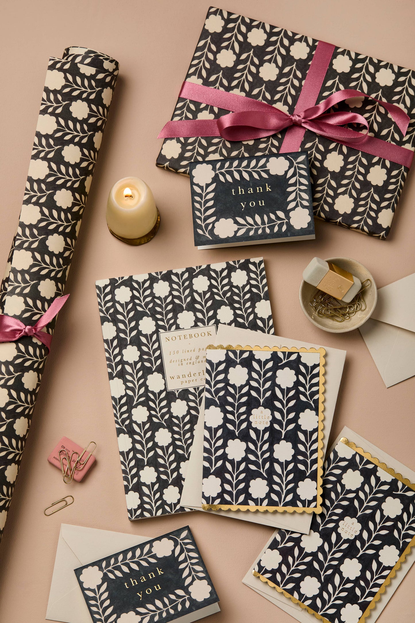 Ink Flora Patterned Paper