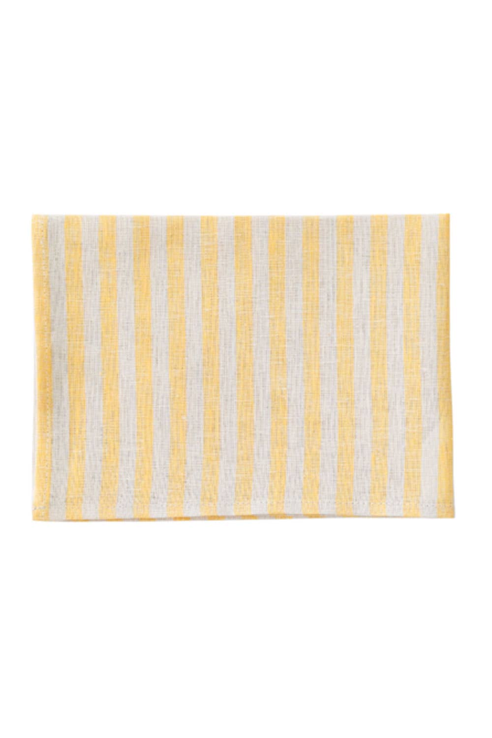 Linen Kitchen Cloth Henry: Yellow beige stripe