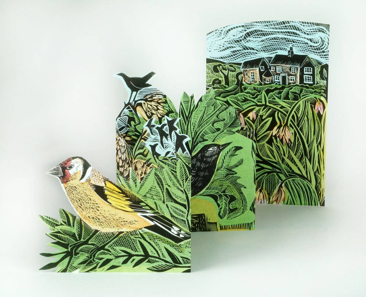 Garden Birds Concertina Card - Angela Harding