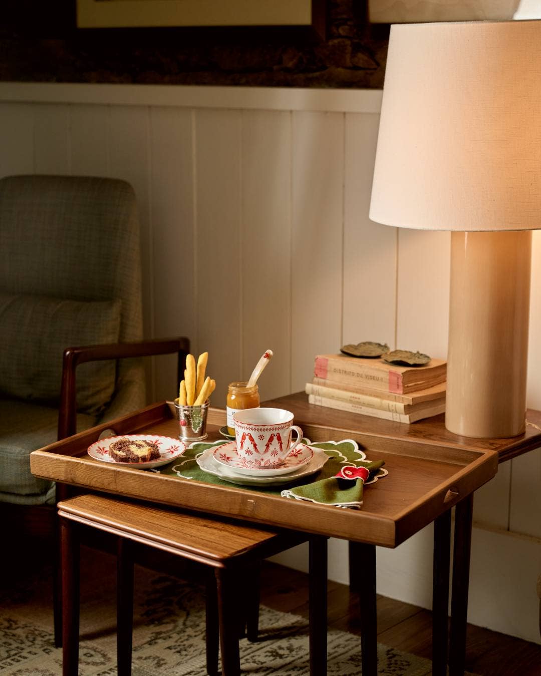 Iris Placemat -- Green with White