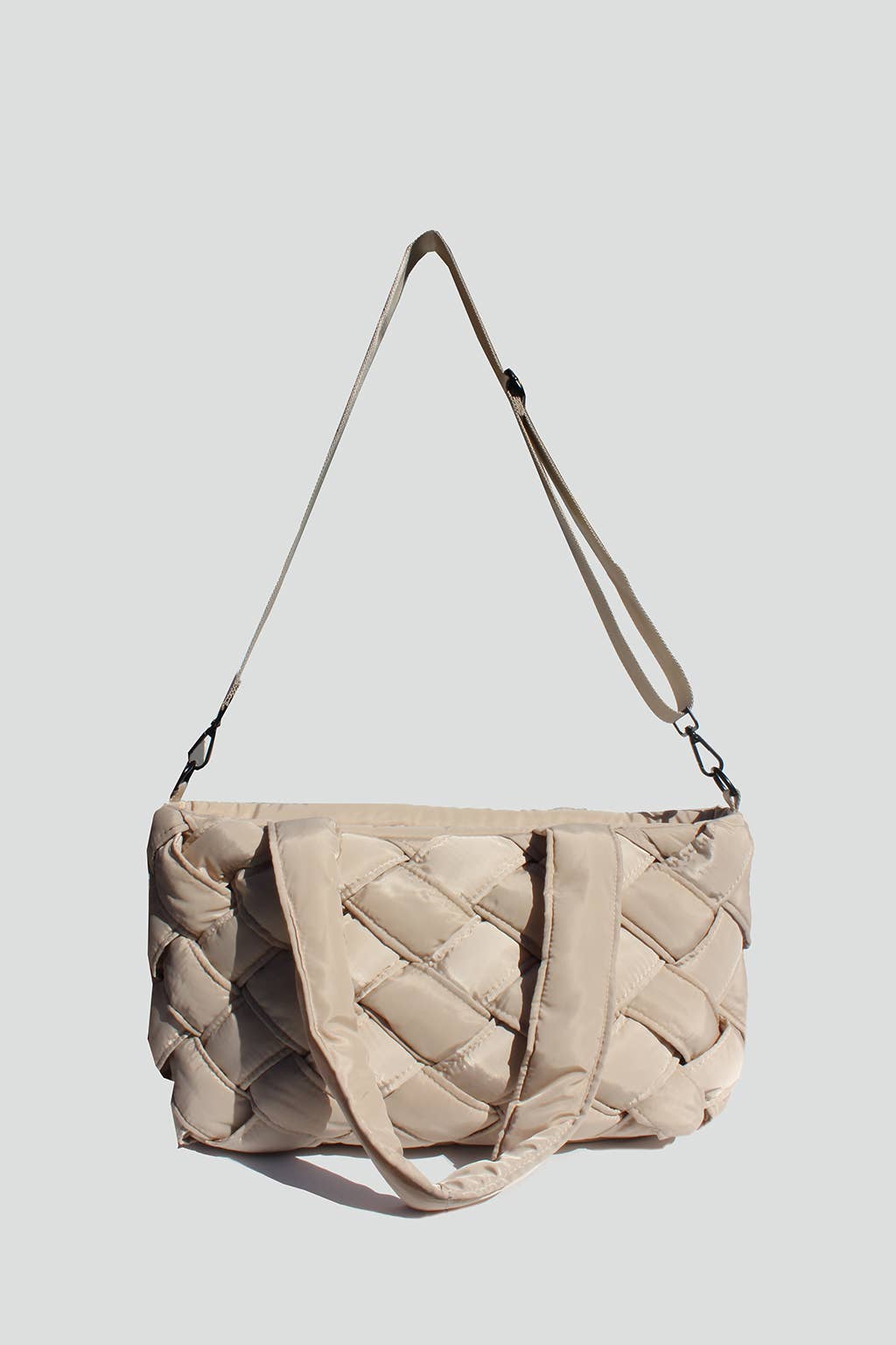 Athena Nylon Woven Tote: Ivory