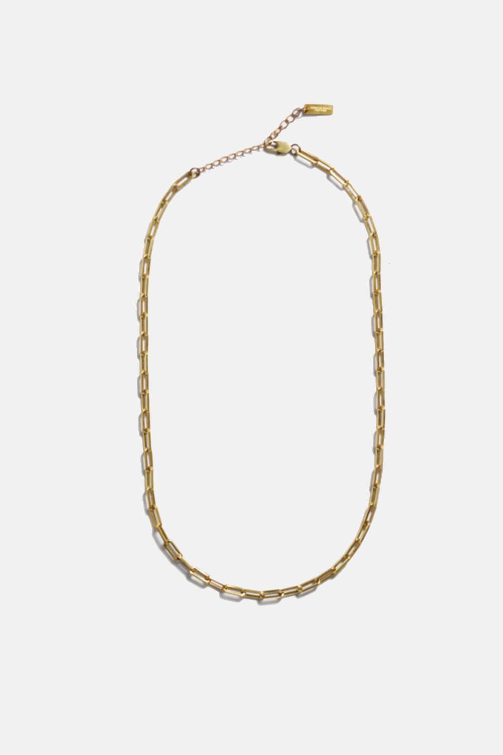 3mm Paper Clip Chain Necklace: Brass