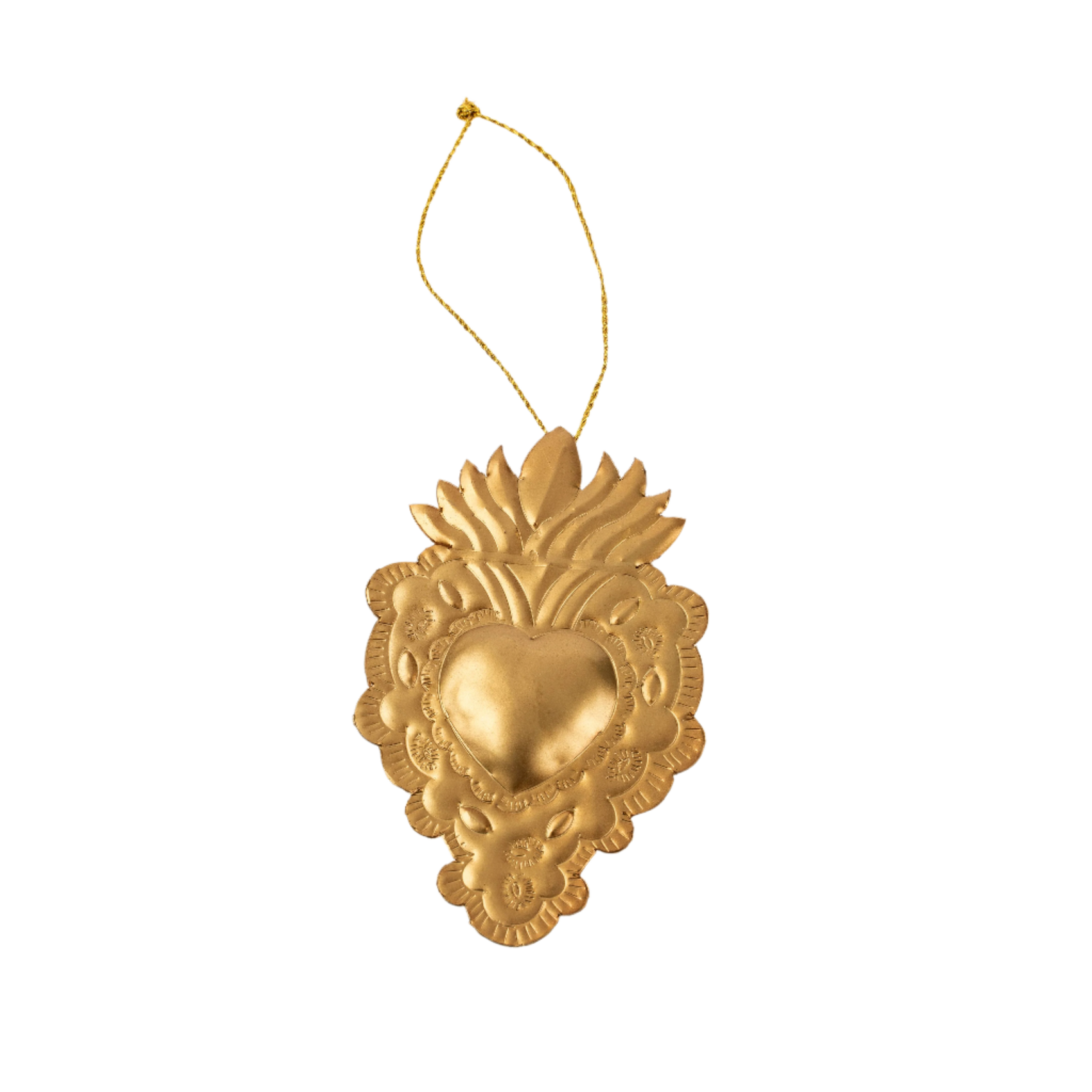 Flaming Heart Milagro Ornament