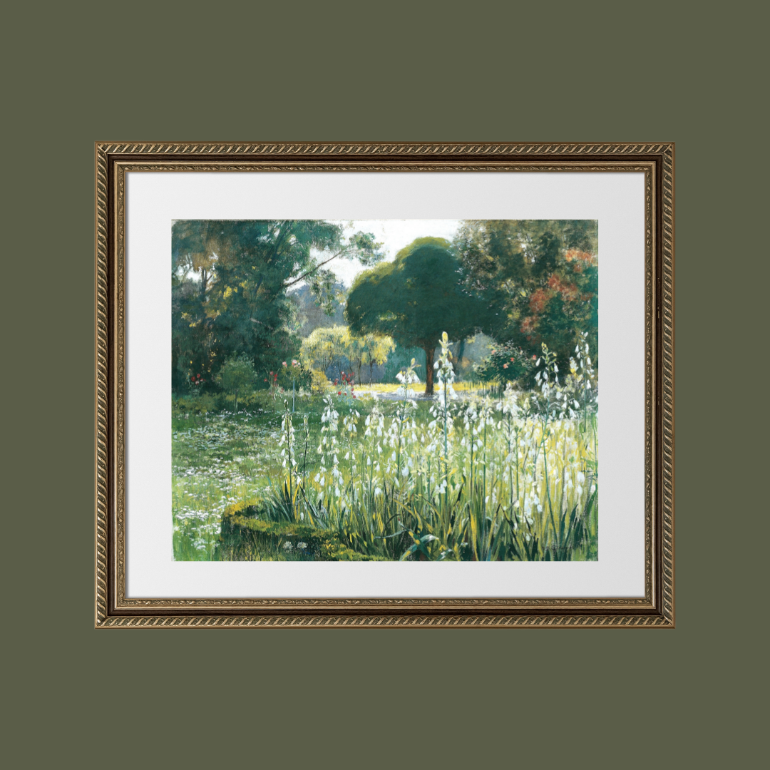 Flourishing Garden Antique Art Print
