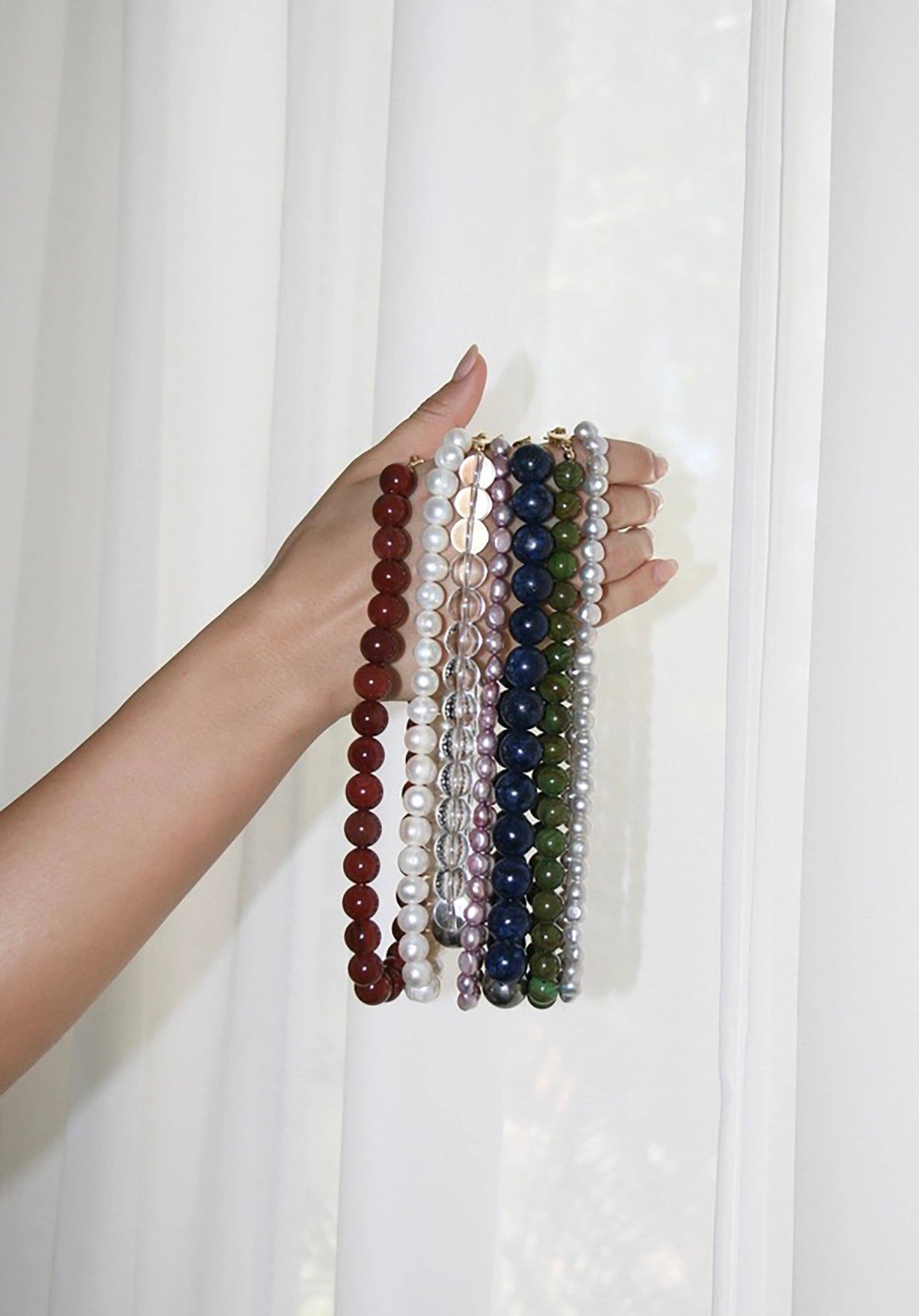 Moss Serpentine Beaded Necklace: 20"