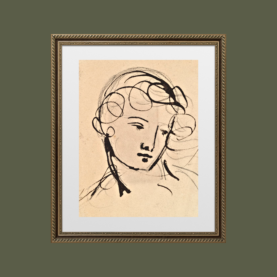 Portrait Study Antique Art Print