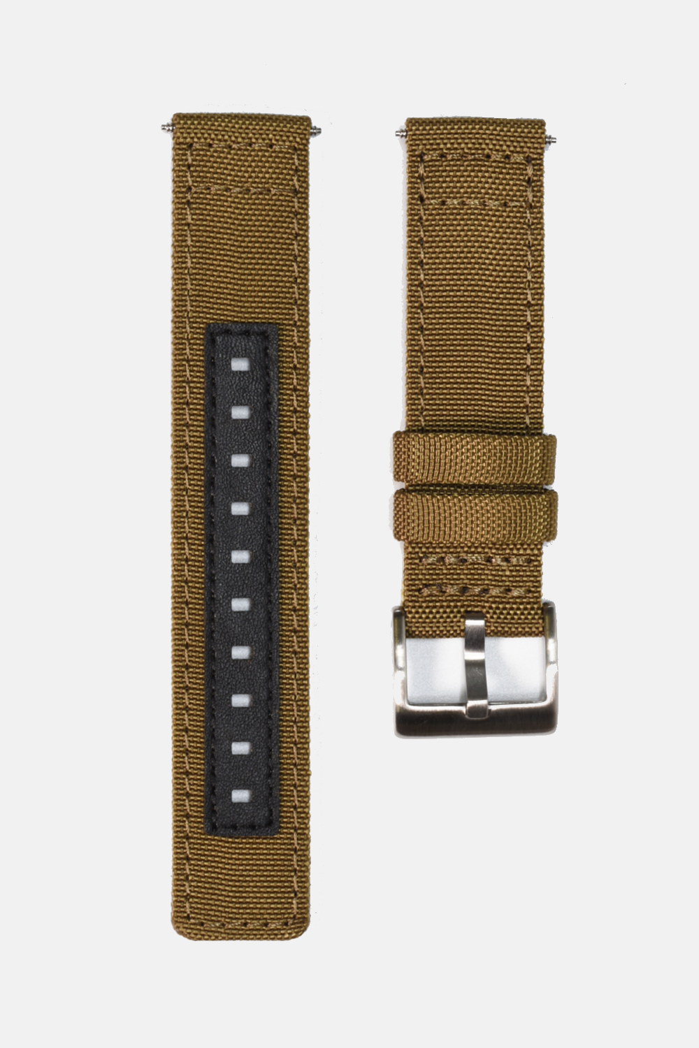 18mm // 20mm Khaki Canvas Traditional 2pcs Strap: 20mm