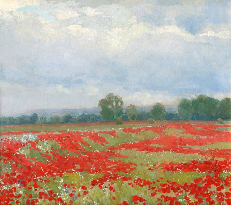 Landscape (1900) impressionism art by Lajos Csordak: 11x14 Inches