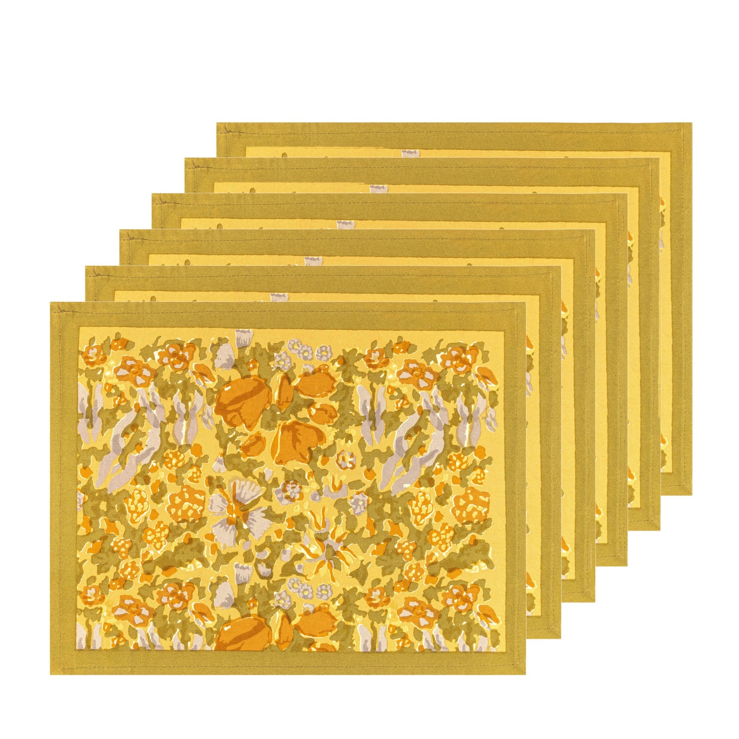 Jardin Mustard & Grey | Placemats - Set of 6