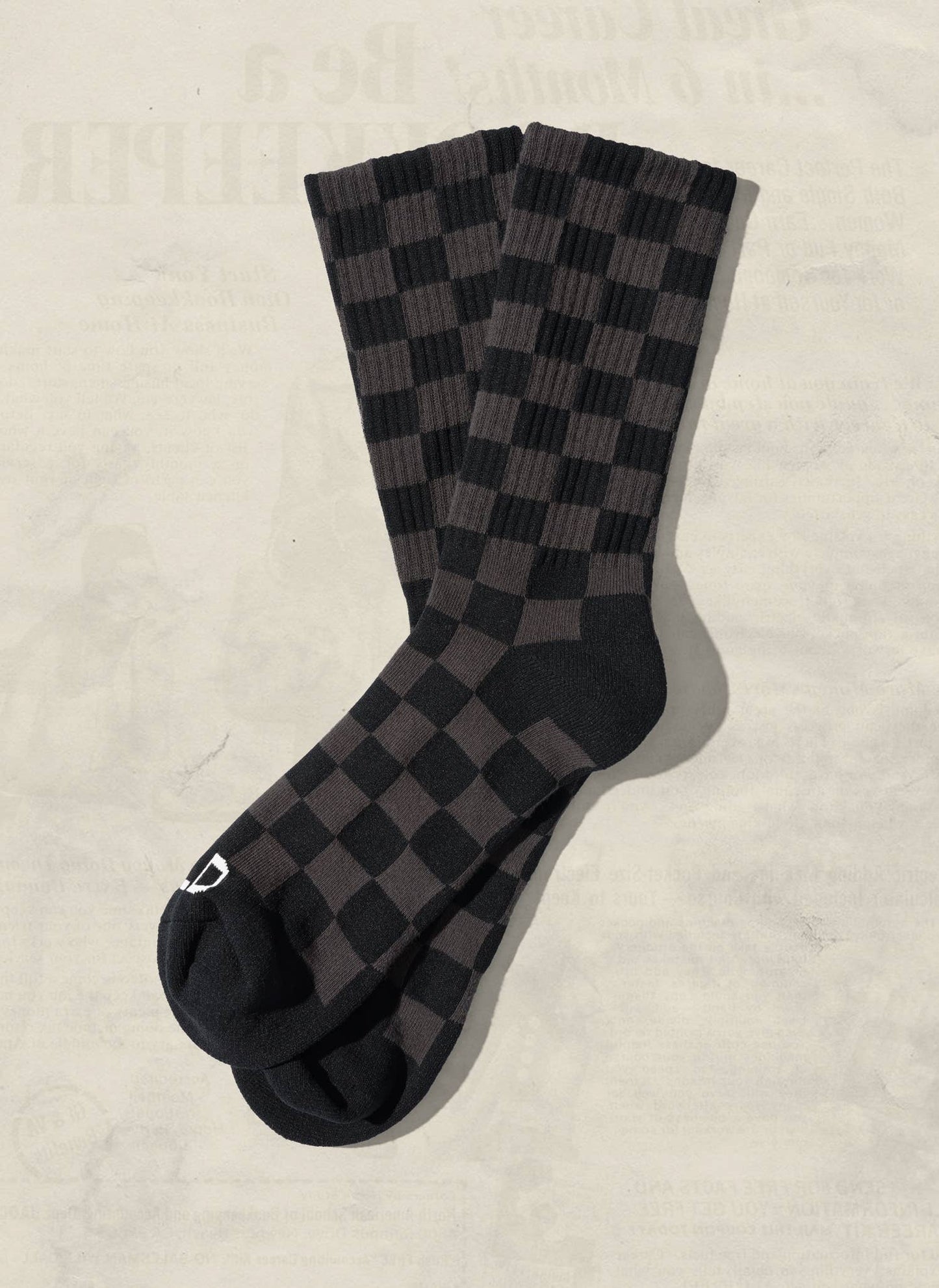 Tonal Checkerboard Socks- Slate Blue