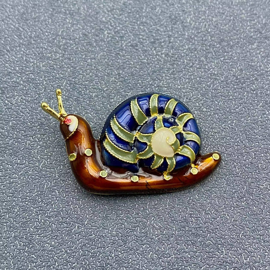 Enamel Snail brooch