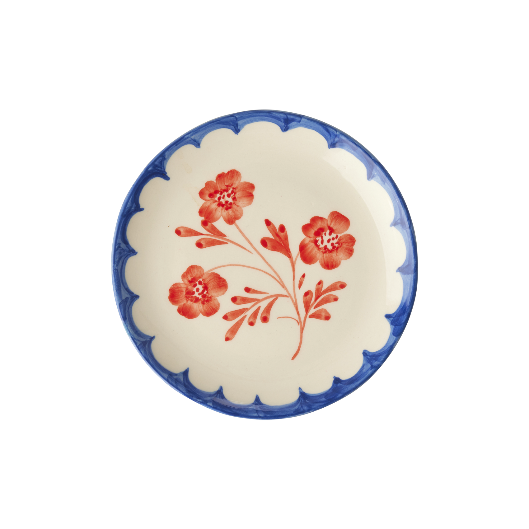 Red Florals Ceramic Cake Plate