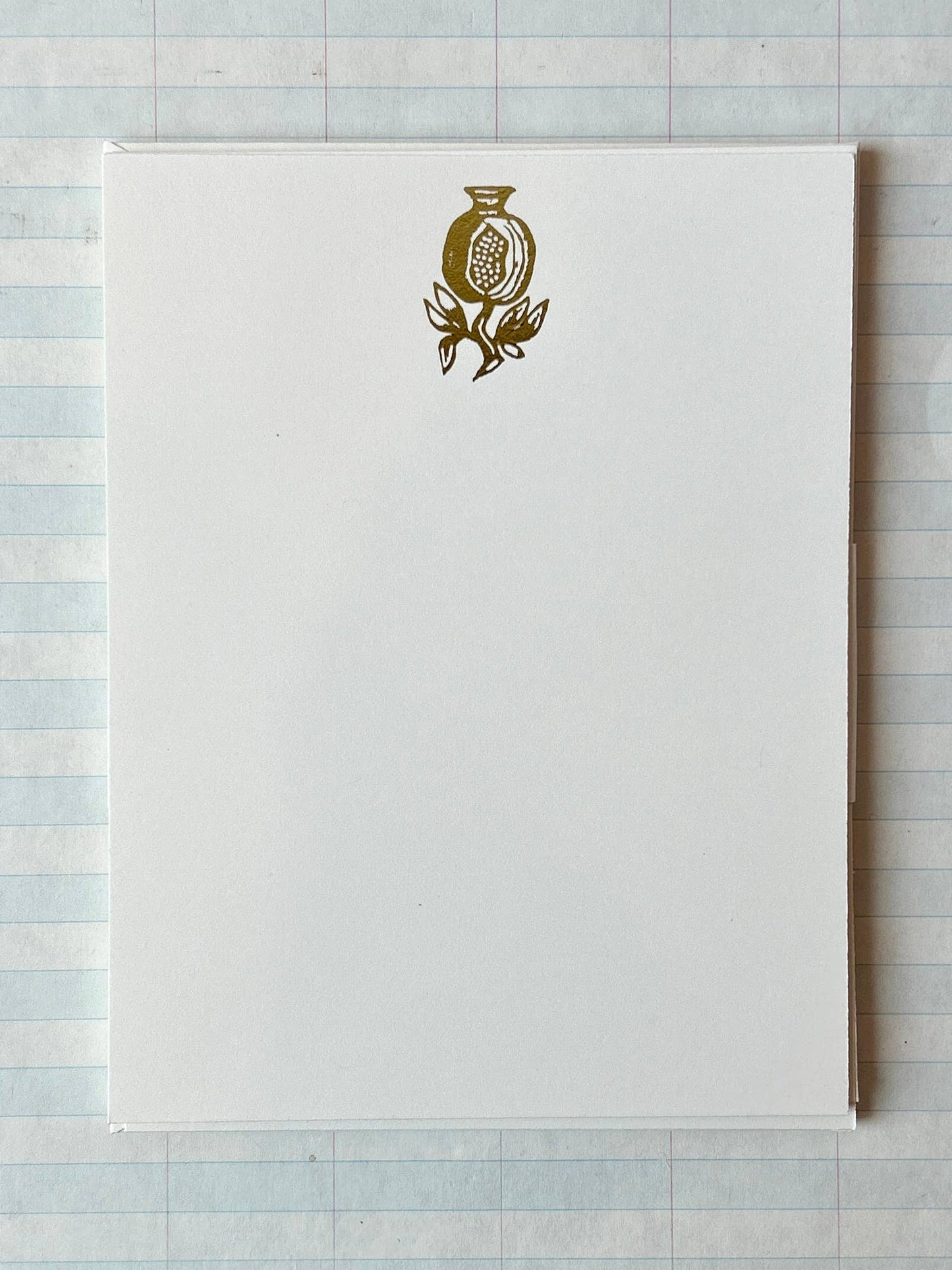 Pomegranate Foil Pressed Stationery: Gold
