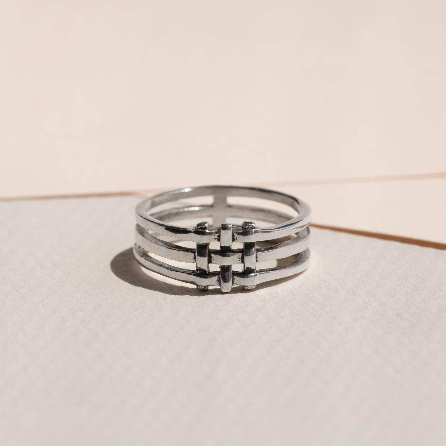 Crosshatch Ring- Sterling Silver: 6