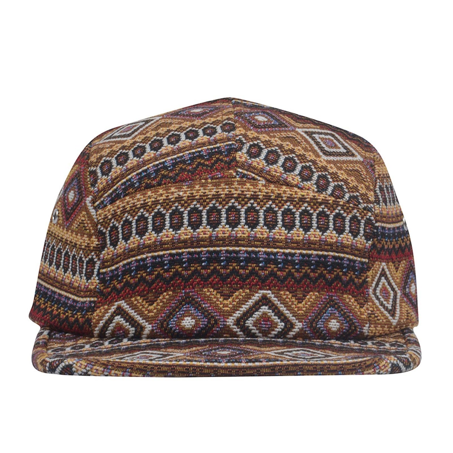 Hatphile Multi Color Jacquard 5 Panel Hat Camp Cap