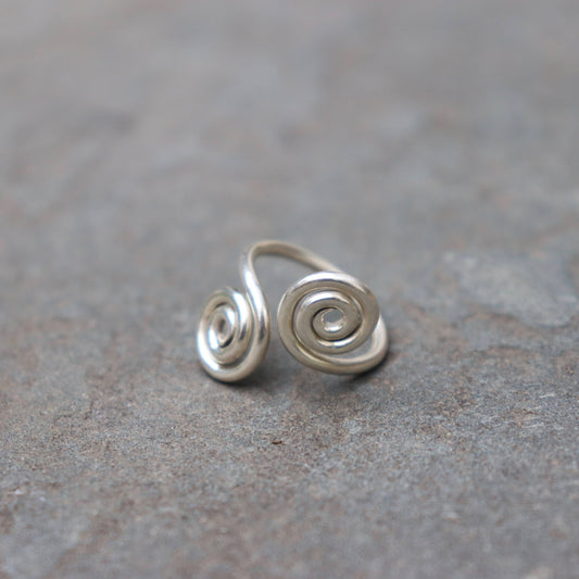 Sterling Silver Double Wave Ring