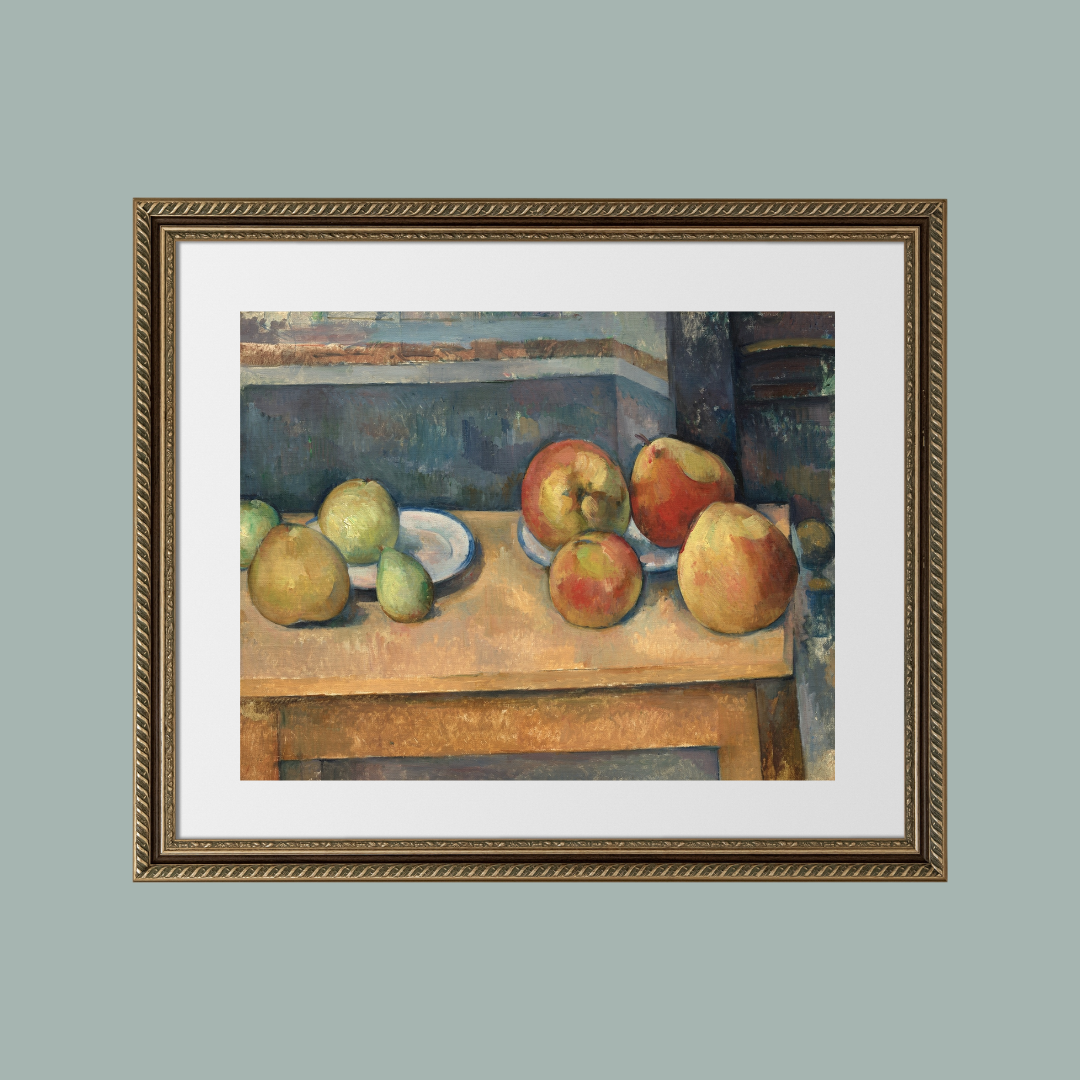 Still Life with Apples and Pears Antique Art Print