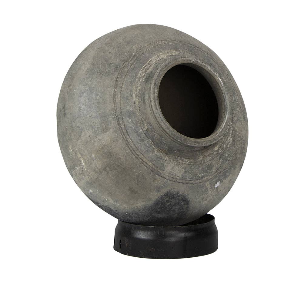 Vintage Mud Pot with Base