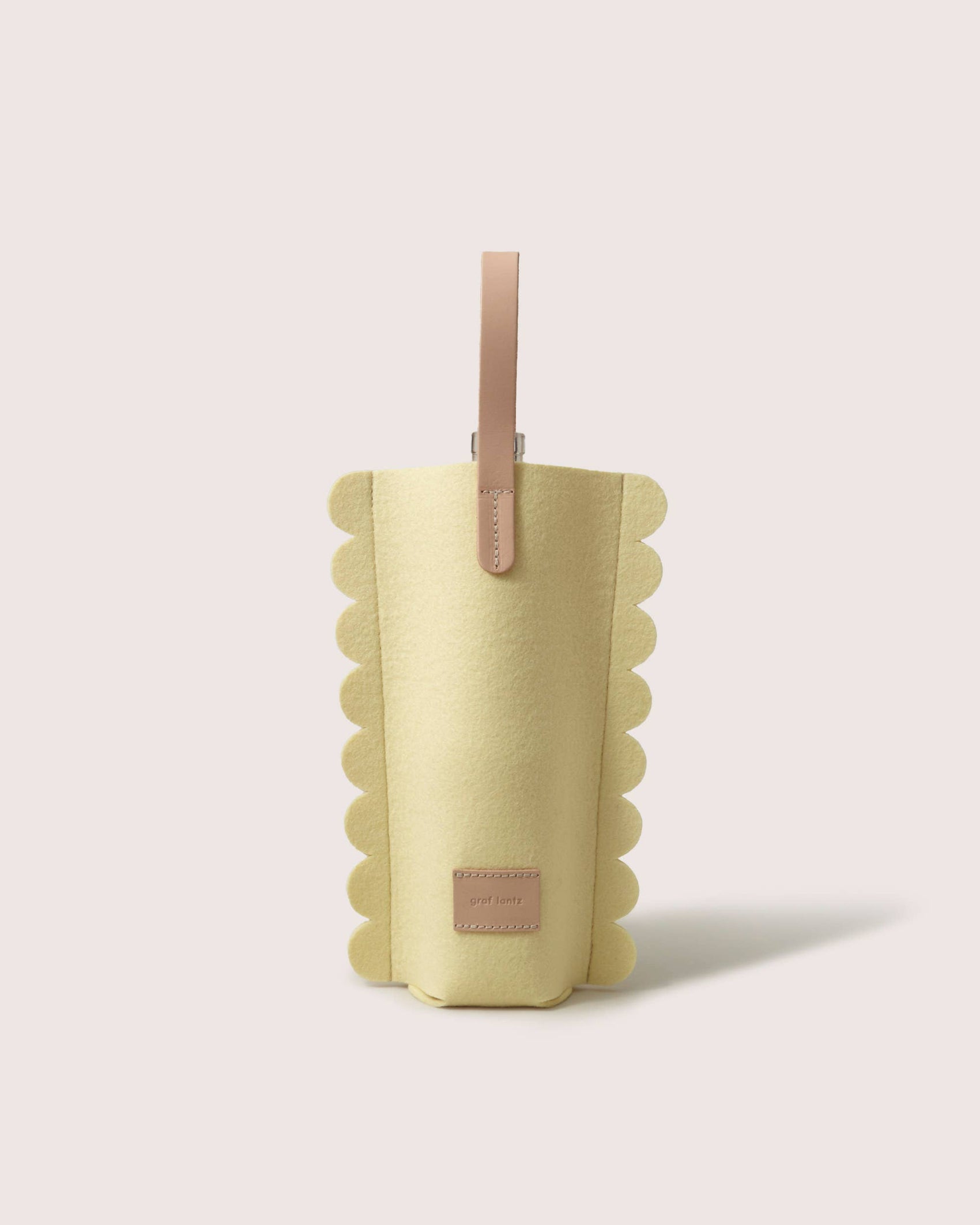 Deco Edge Merino Wool Bottle Bag in Limoncello: Limoncello Vachetta
