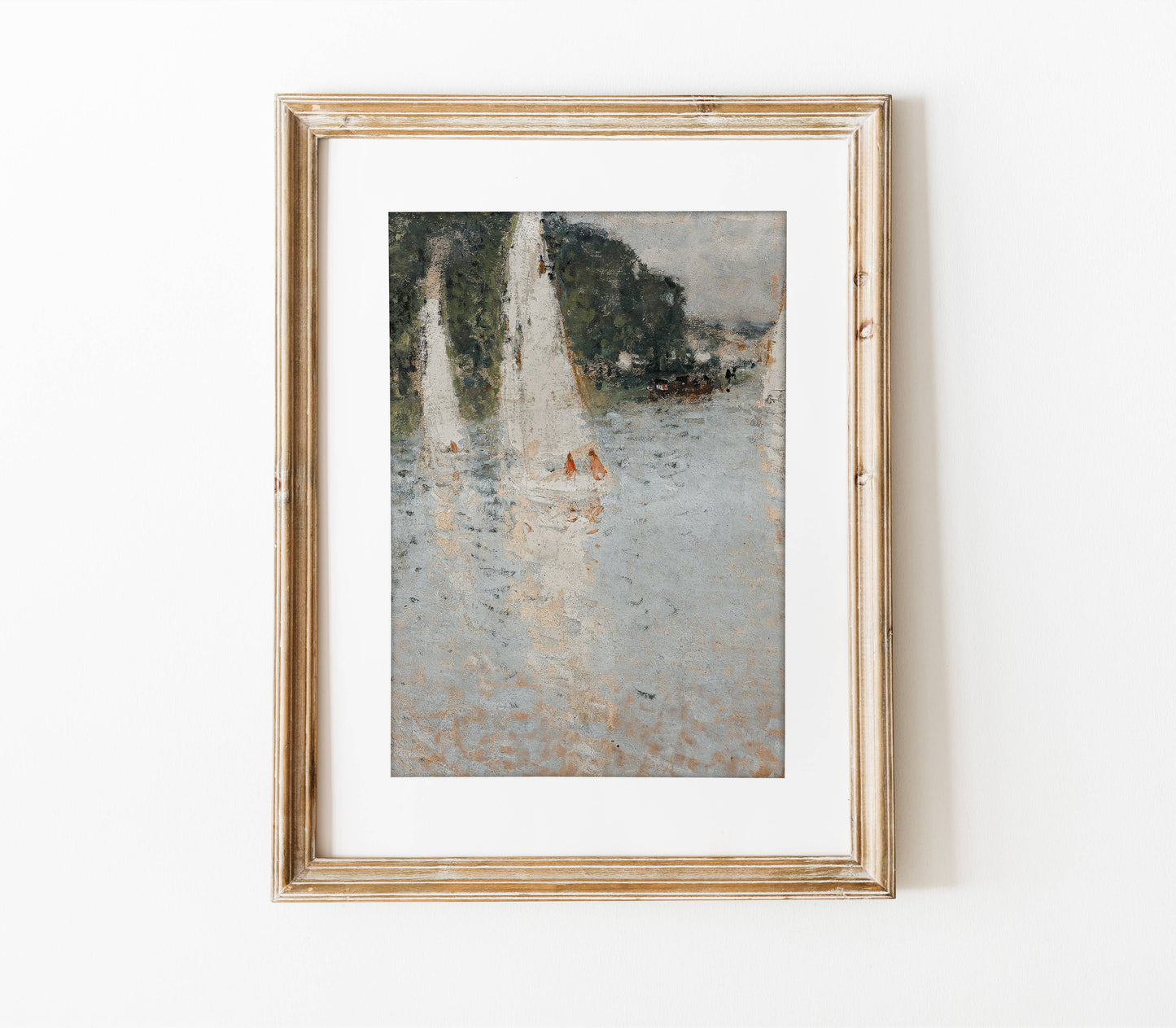 Coastal Nautical Sailboat Art Print 8"x10"