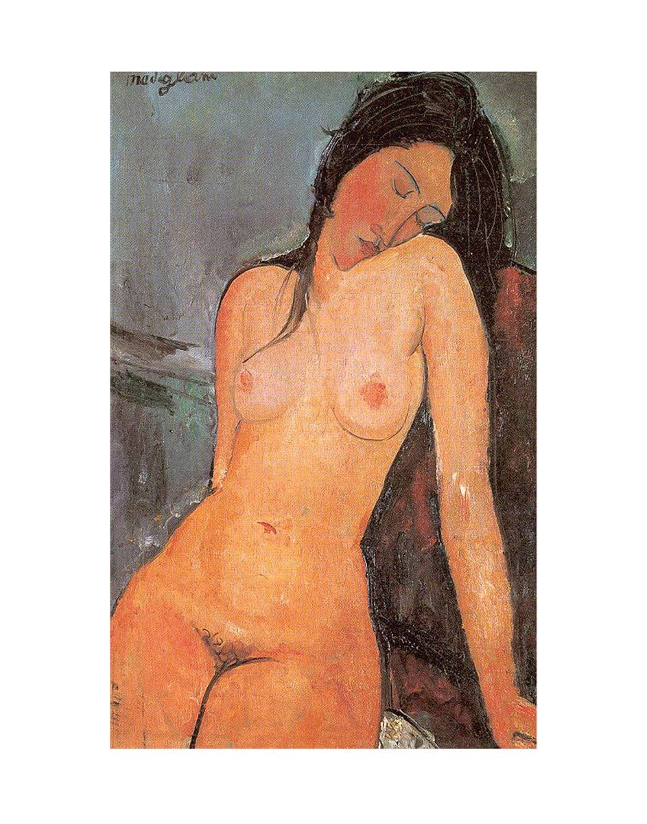 Seated Nude, ca. 1917: 5x7 Inches