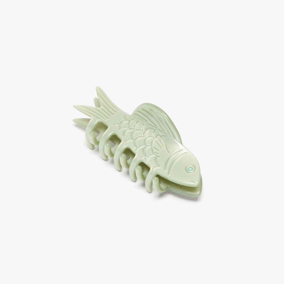 Jade Green Fish Mini Acetate Hair Claw Clip Opal Rhinestones