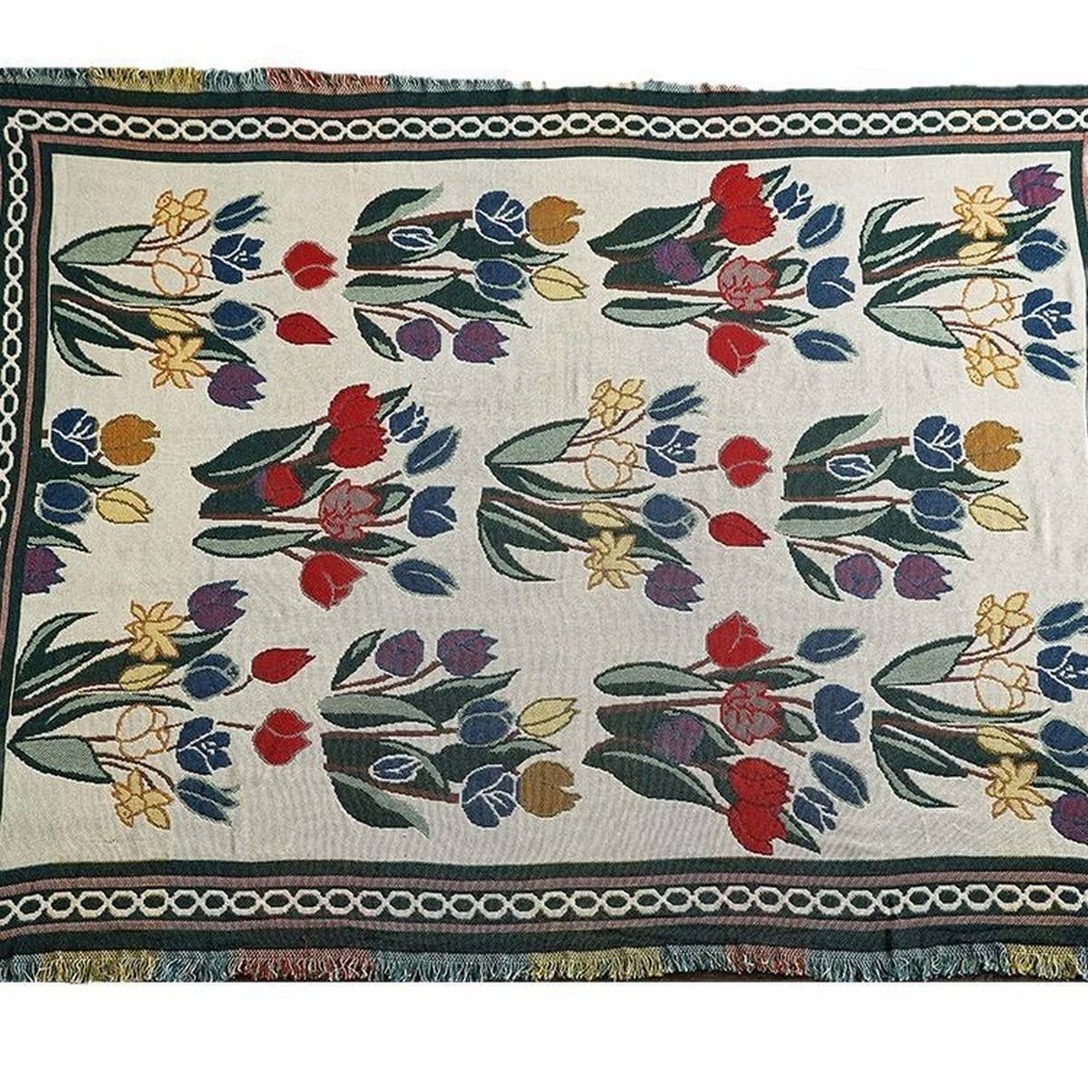 Woven Floral Throw