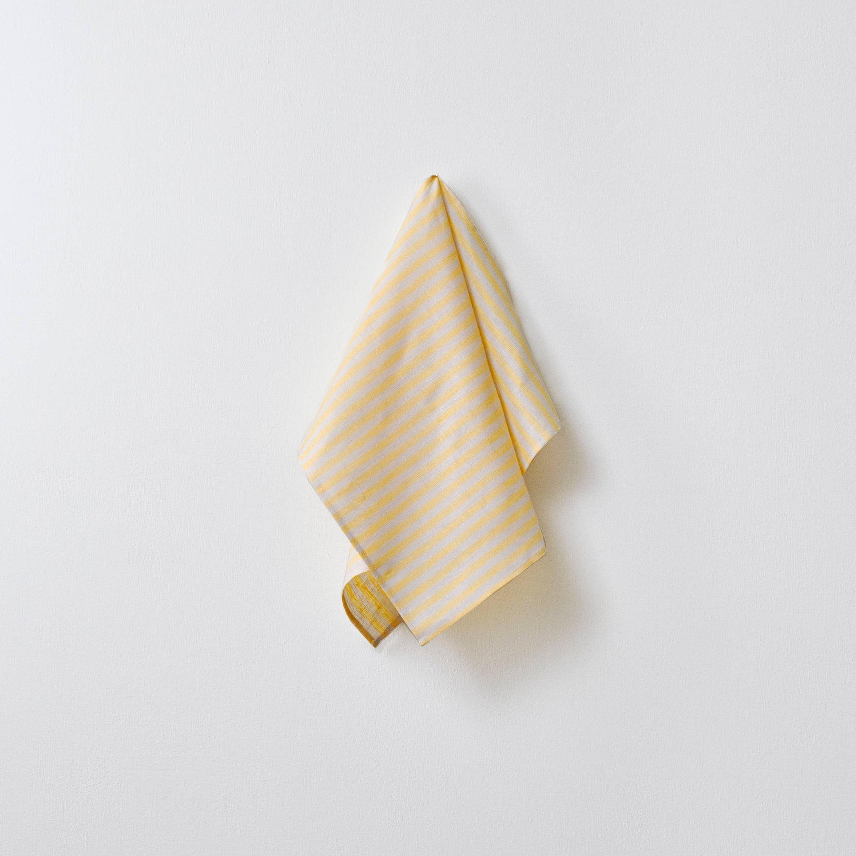 Linen Kitchen Cloth Henry: Yellow beige stripe